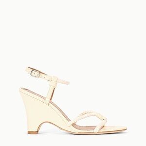 STAUD Eden Wedge Elegant Cream Wedge Sandals size 37.5/7.5US